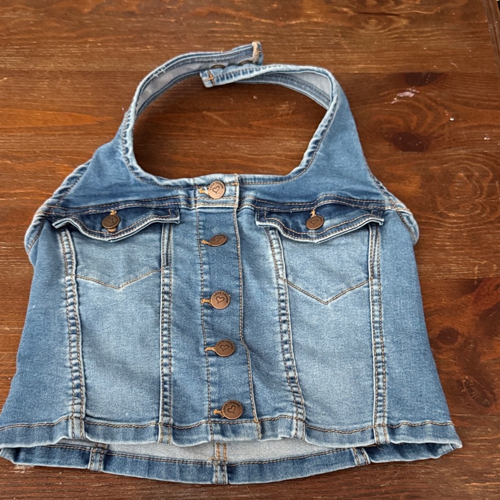T.J.Maxx Light Blue Denim Crop Top
